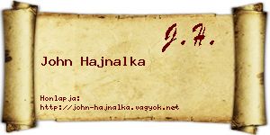 John Hajnalka névjegykártya